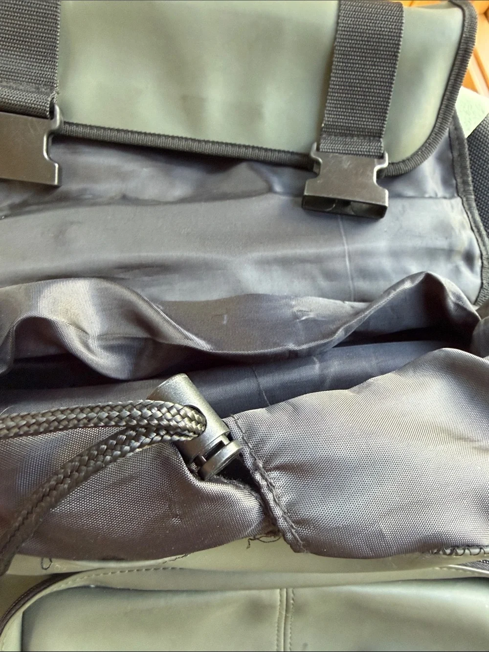 HUGO Boss Dark Olive Green and Black Men's Flap Buckle Backpack